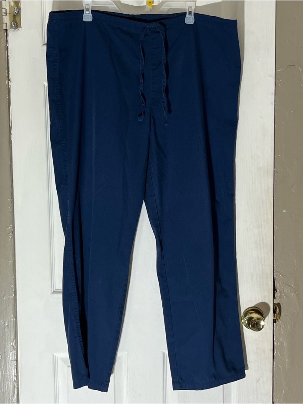 Dickies Navy Blue Drawstring Scrub Work Pants Cargo Style Elastic Waist Mens L